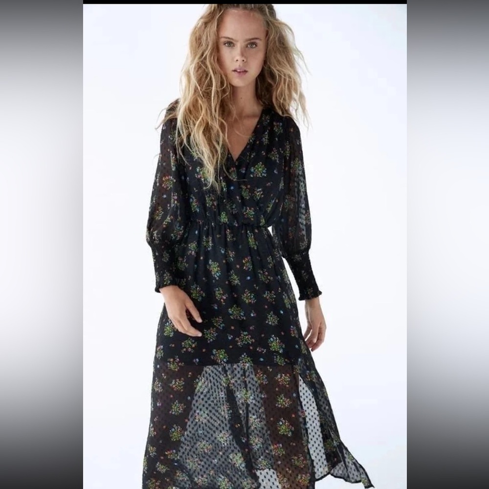 Zara dotted mesh dress